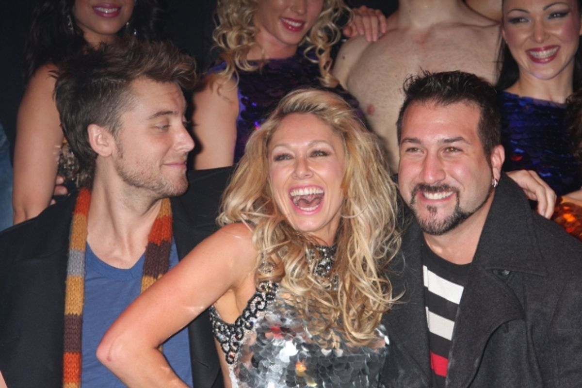 Lance Bass, Kym Johnson and Joey Fatone at 